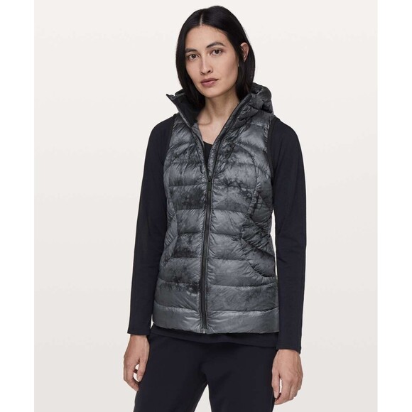 Lululemon Pack It Down Goose Down Vest Diamond Dye Melanite Black 4 No Hood